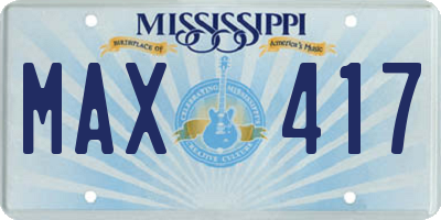 MS license plate MAX417