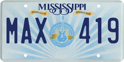 MS license plate MAX419