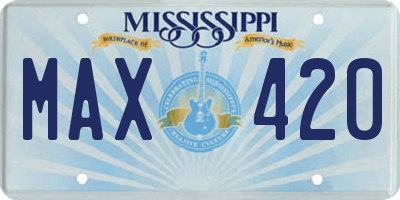 MS license plate MAX420