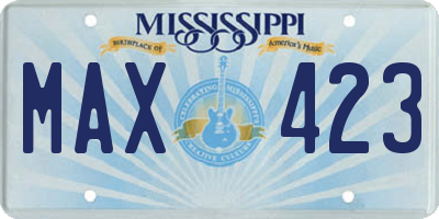 MS license plate MAX423