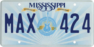 MS license plate MAX424