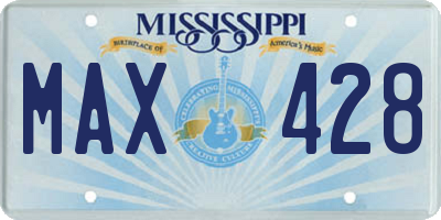 MS license plate MAX428
