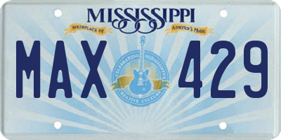 MS license plate MAX429