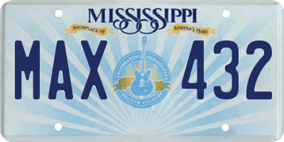 MS license plate MAX432