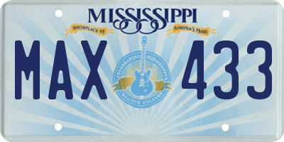 MS license plate MAX433