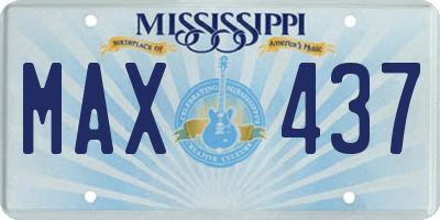 MS license plate MAX437
