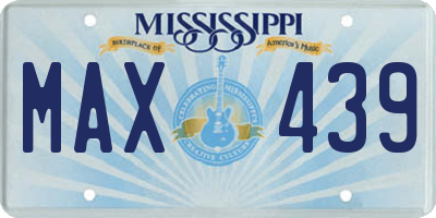 MS license plate MAX439