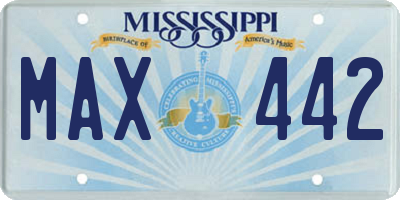 MS license plate MAX442