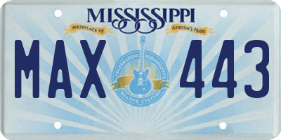 MS license plate MAX443