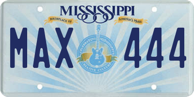 MS license plate MAX444
