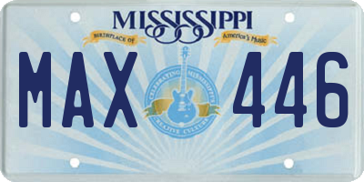 MS license plate MAX446