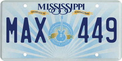 MS license plate MAX449