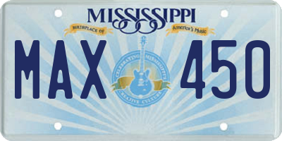 MS license plate MAX450