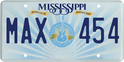 MS license plate MAX454