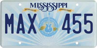 MS license plate MAX455