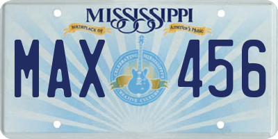 MS license plate MAX456
