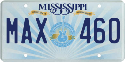 MS license plate MAX460