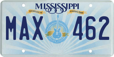 MS license plate MAX462