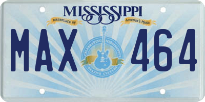 MS license plate MAX464