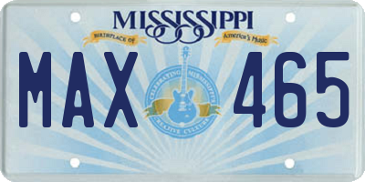 MS license plate MAX465