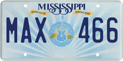 MS license plate MAX466