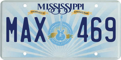 MS license plate MAX469