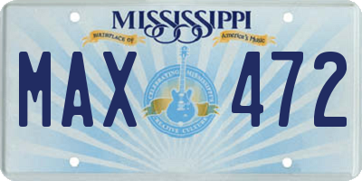 MS license plate MAX472