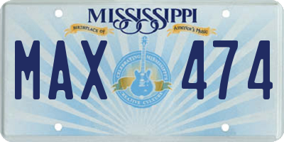 MS license plate MAX474