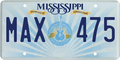 MS license plate MAX475