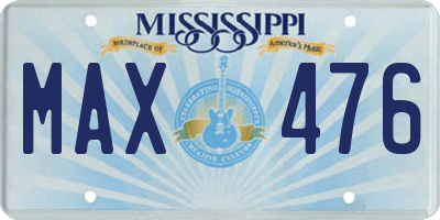MS license plate MAX476