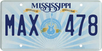 MS license plate MAX478