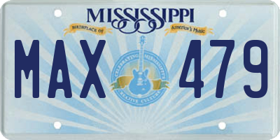 MS license plate MAX479