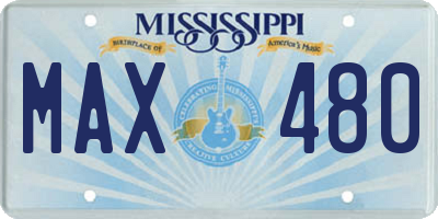 MS license plate MAX480
