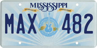 MS license plate MAX482
