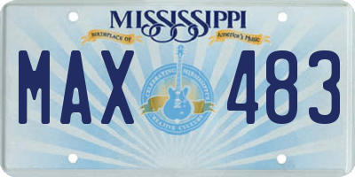 MS license plate MAX483