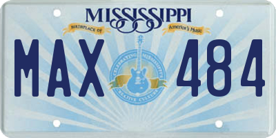 MS license plate MAX484