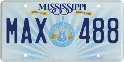 MS license plate MAX488