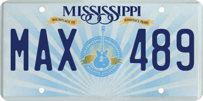 MS license plate MAX489