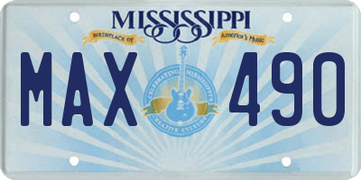 MS license plate MAX490