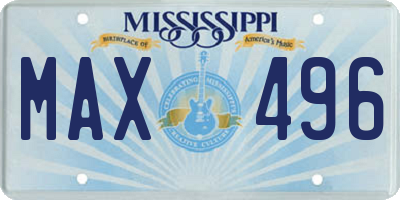 MS license plate MAX496