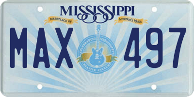 MS license plate MAX497