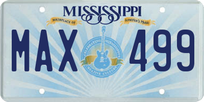MS license plate MAX499