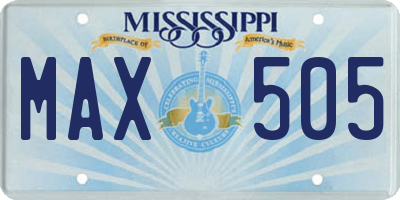 MS license plate MAX505