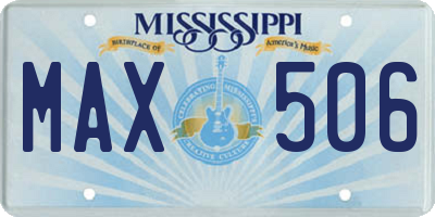 MS license plate MAX506