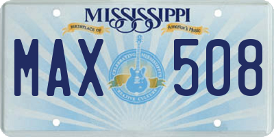 MS license plate MAX508