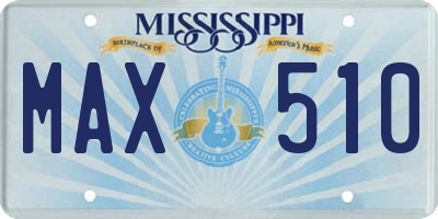 MS license plate MAX510