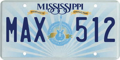MS license plate MAX512