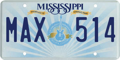 MS license plate MAX514
