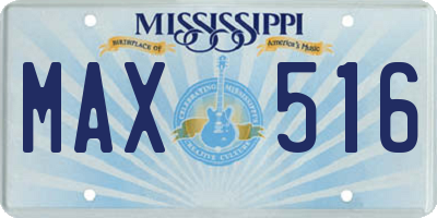 MS license plate MAX516