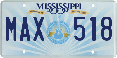 MS license plate MAX518